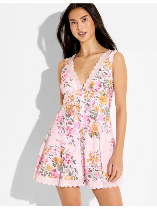 wild fable Dresses & Skirts - NWT! Wild Fable, Button-Front Mini Empire Waist Dress, Pink Floral, Size Medium